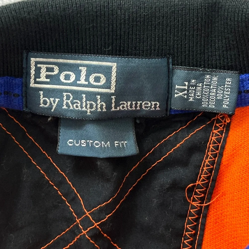 Vtg. Polo Ralph Lauren Men XL Custom Fit Kayak Expedition K1 Graphic Polo Shirt